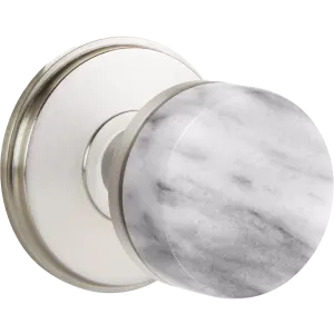Emtek Select Door Knobs - Conical White Marble Knob - Watford Rosette