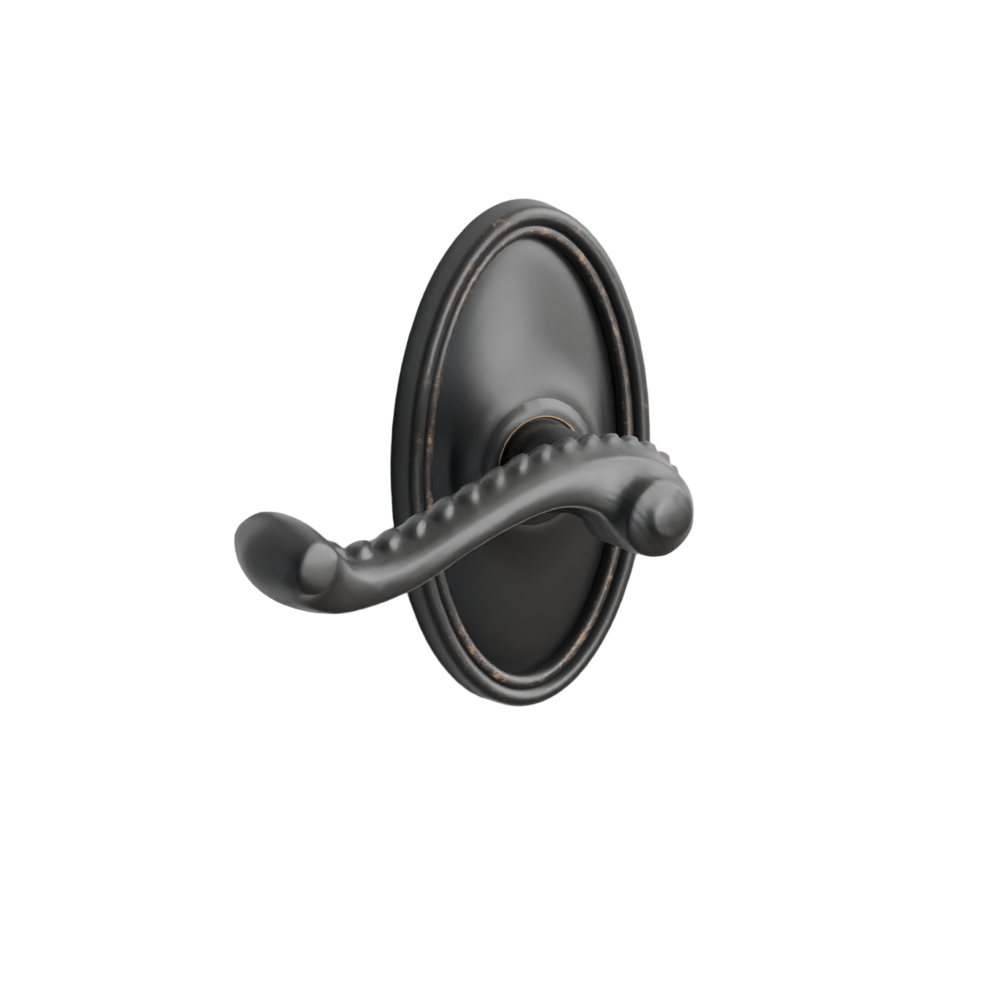 Emtek Door Handle - Rope Lever Oval Rosette - Designer Brass