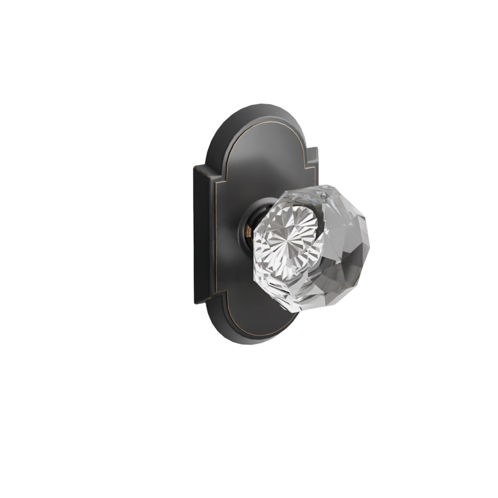 Emtek Door Handle - Diamond Knob #8 Rosette - Glass
