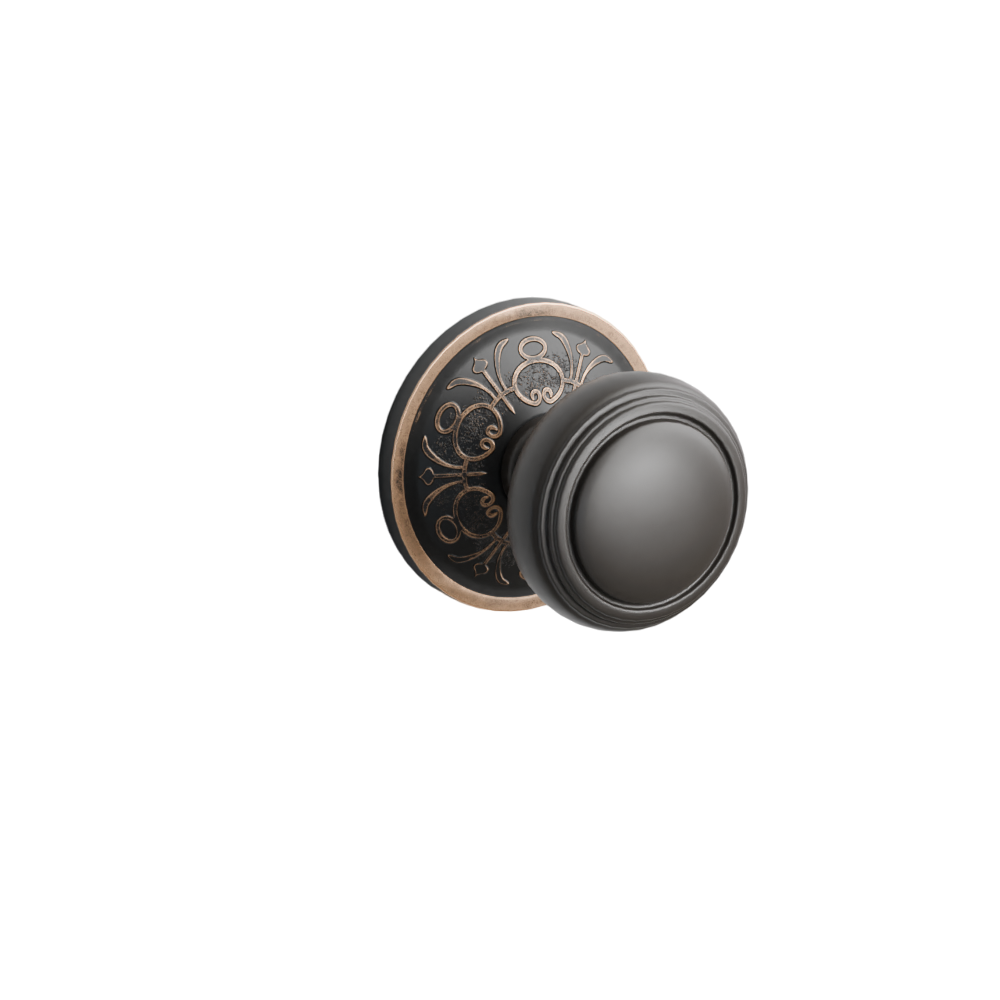 Emtek Door Handle - Norwich Knob Lancaster Rosette - Classic Brass
