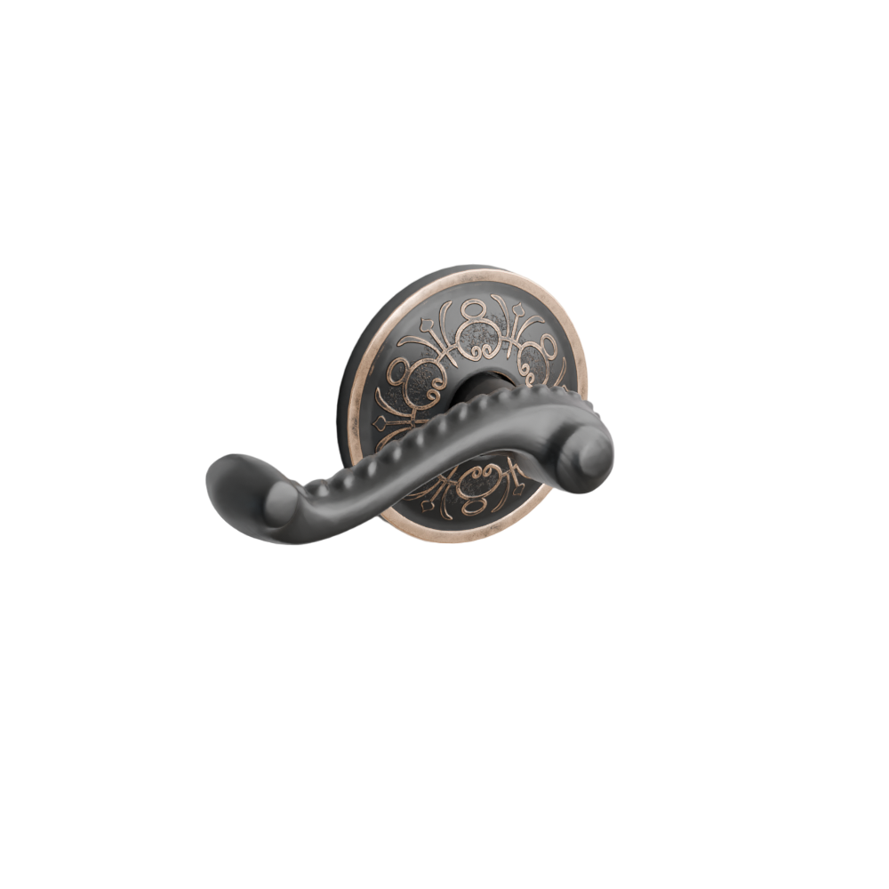 Emtek Door Handle - Rope Lever Lancaster Rosette - Designer Brass