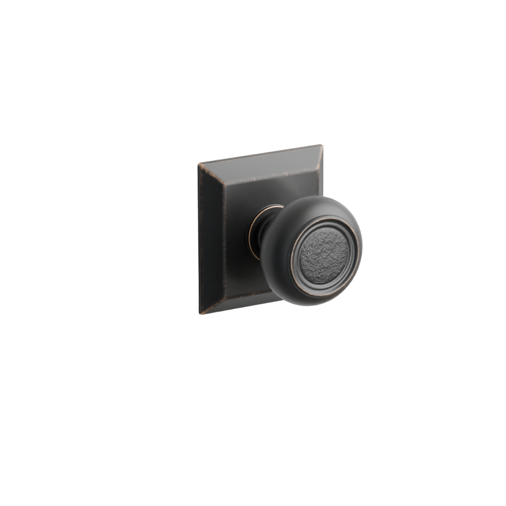 Emtek Door Handle - Belmont Knob Quincy Rosette - Designer Brass