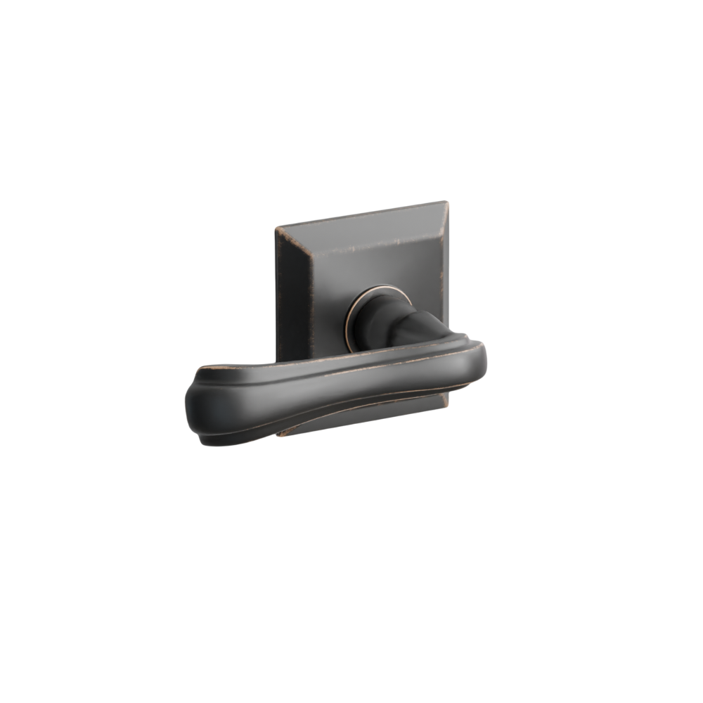 Emtek Door Handle - Wembley Lever Quincy Rosette - Designer Brass