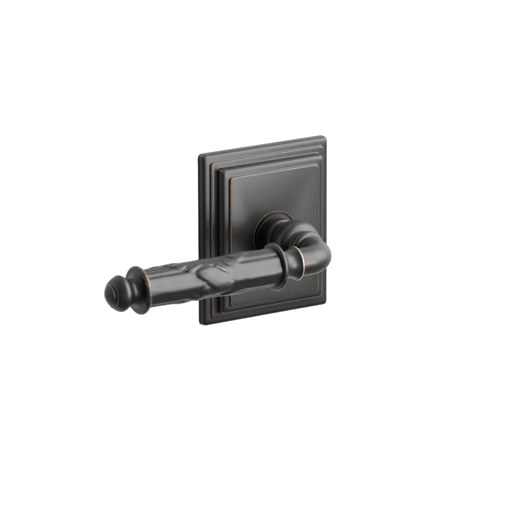 Emtek Door Handle - Ribbon & Reed Lever Wilshire Rosette - Designer Brass