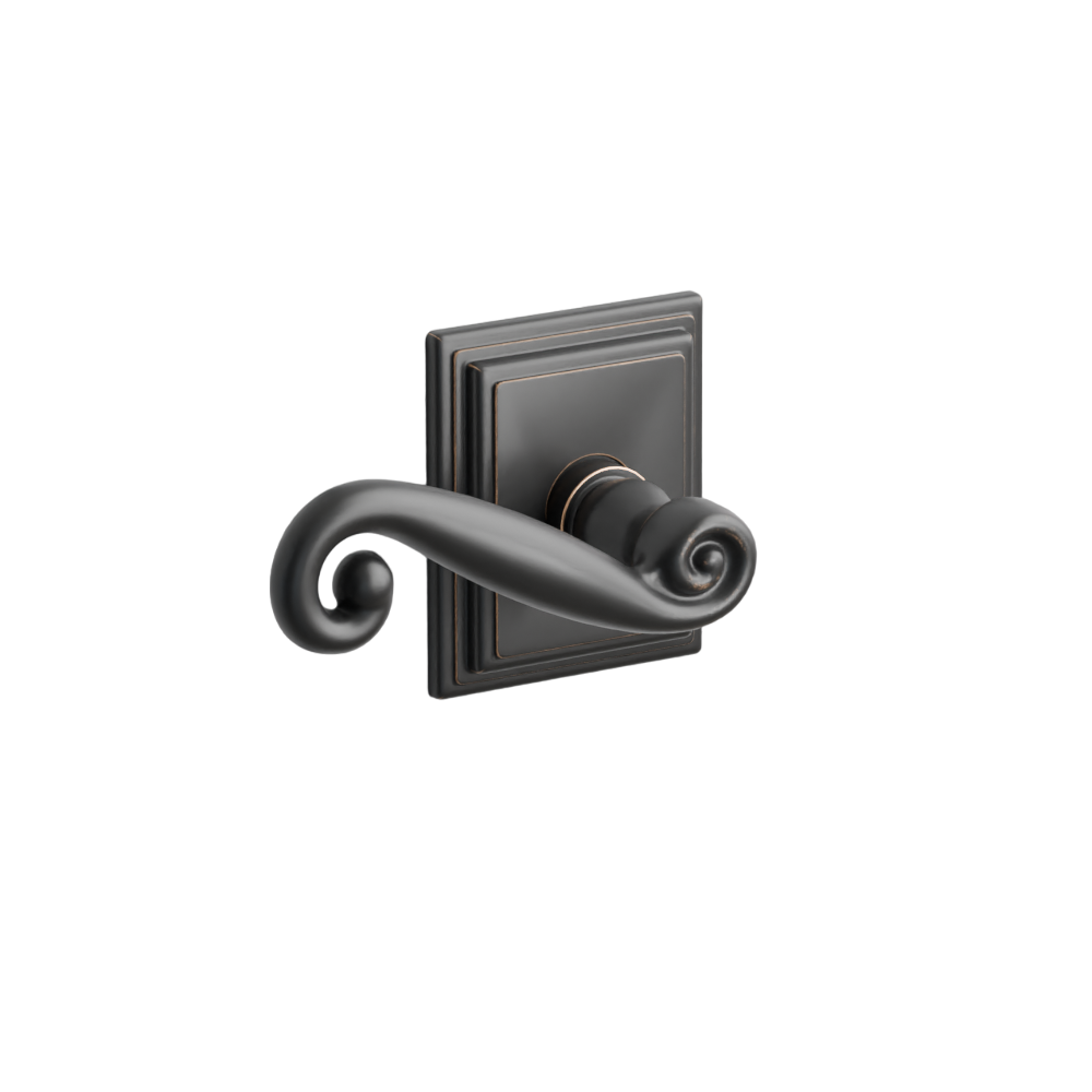 Emtek Door Handle - Rustic Lever Wilshire Rosette - Designer Brass