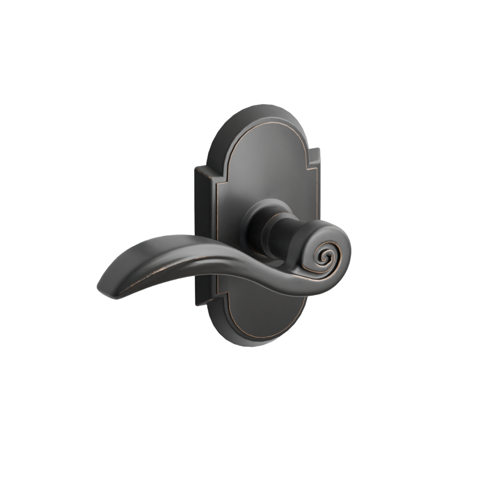 Emtek Door Handle - Elan Lever #8 Rosette - Designer Brass