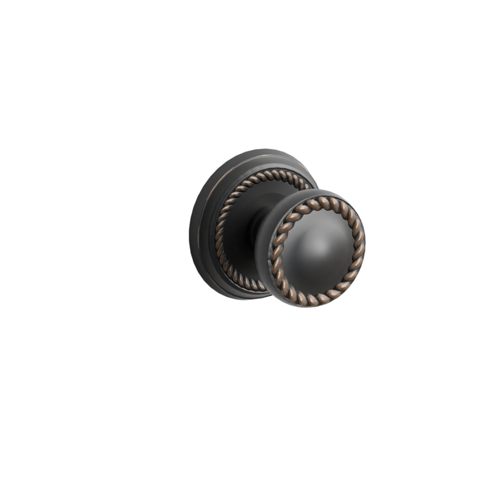 Emtek Door Handle - Rope Knob Rope Rosette - Designer Brass