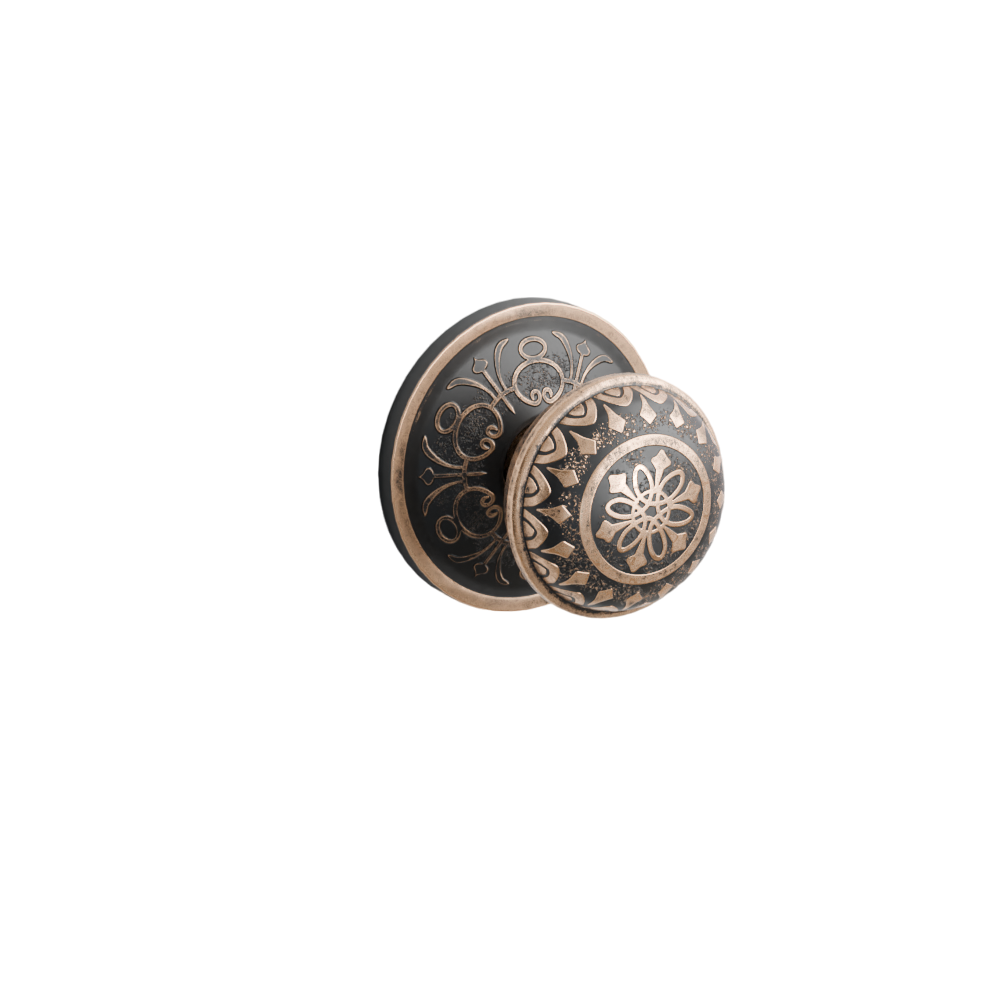 Emtek Door Handle - Lancaster Knob Lancaster Rosette - Designer Brass