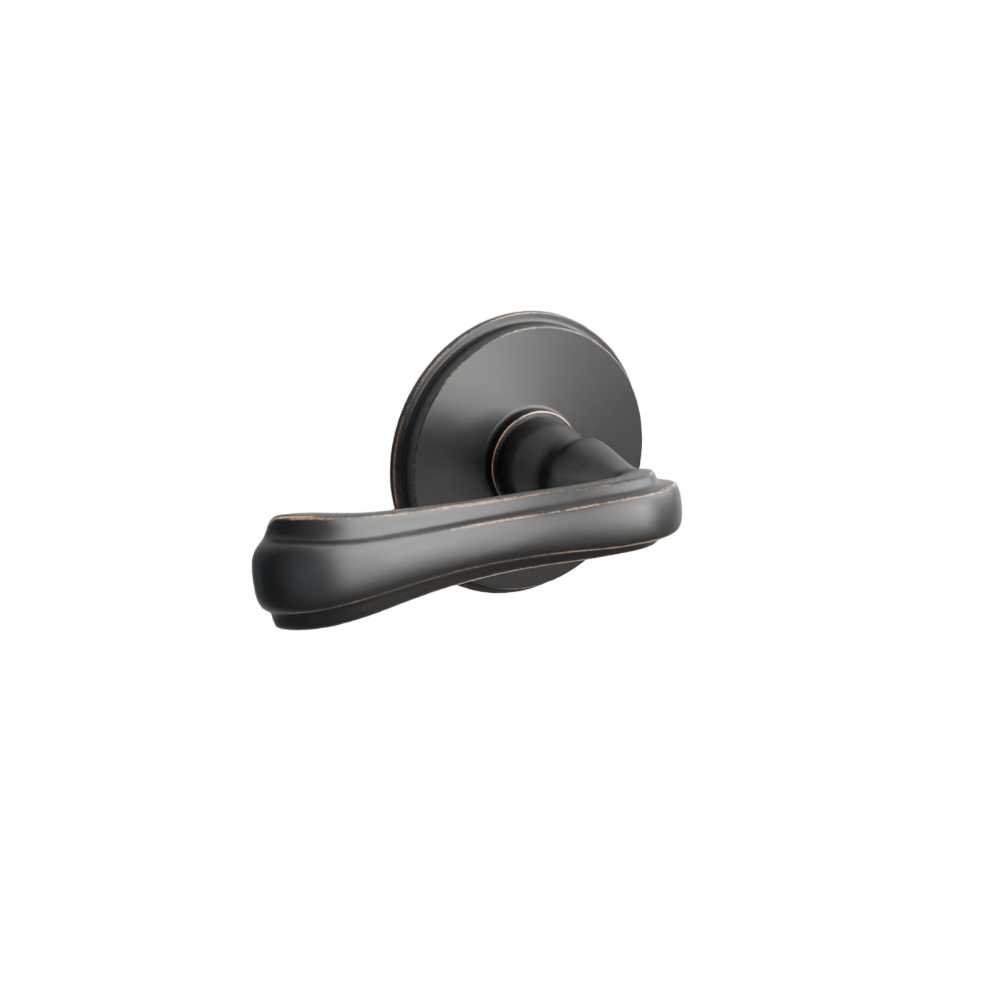 Emtek Door Handle - Wembley Lever Watford Rosette - Designer Brass