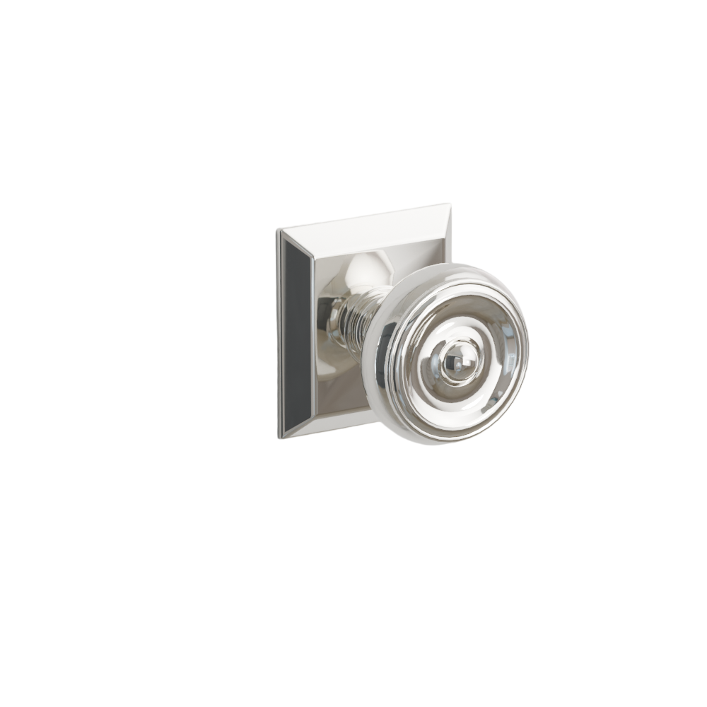 Emtek Door Handle - Waverly Knob Quincy Rosette - Classic Brass