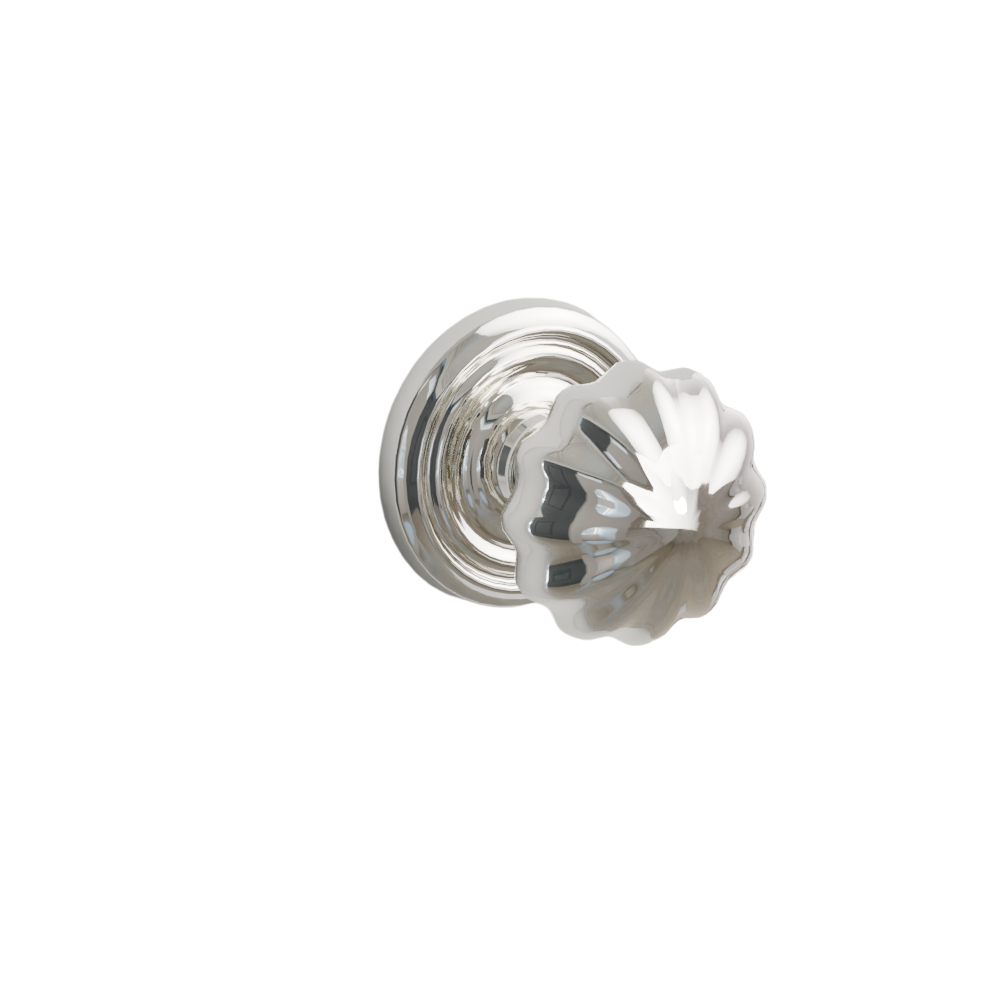 Emtek Door Handle - Melon Knob Regular Rosette - Classic Brass