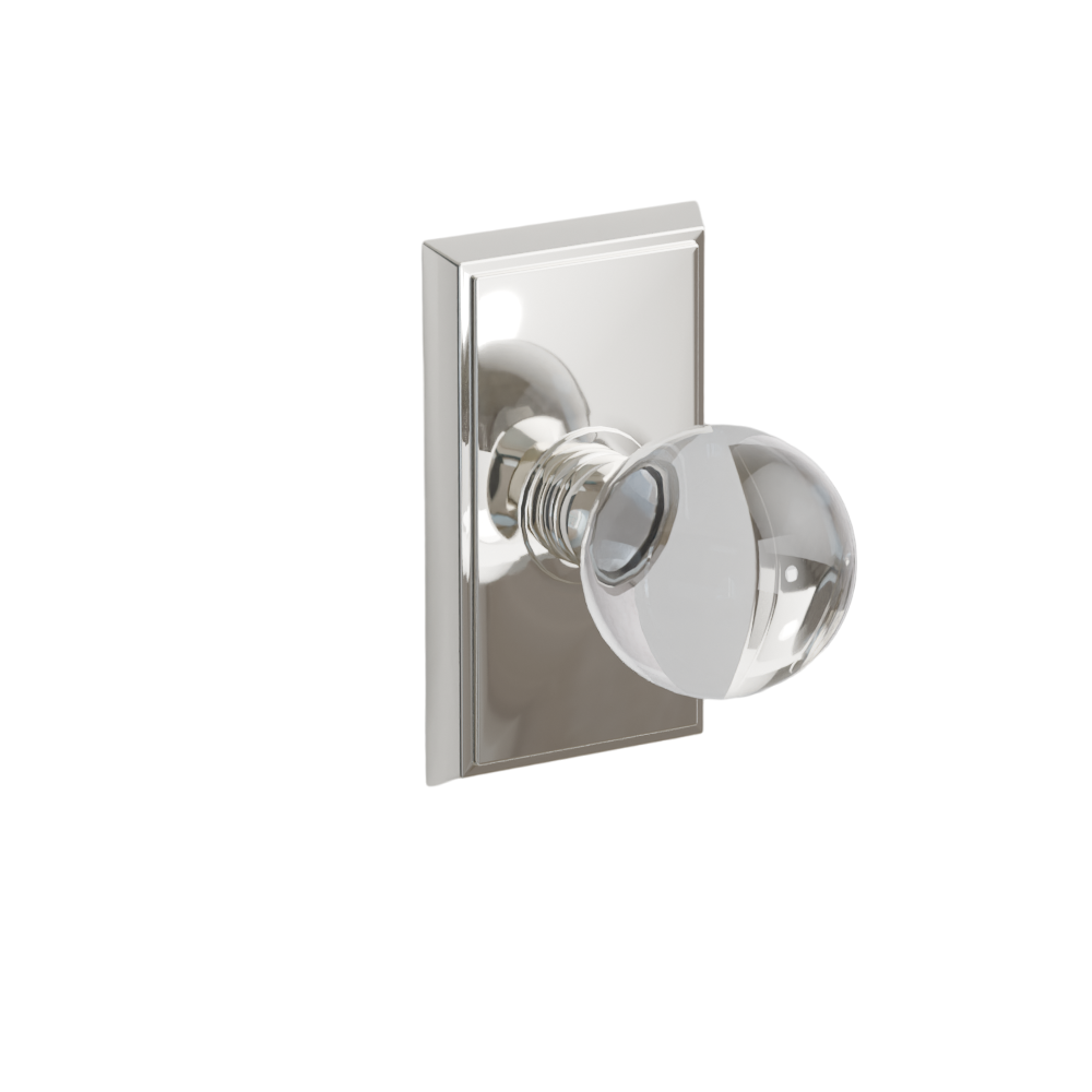 Emtek Door Handle - Bristol Knob Rectangular Rosette - Glass