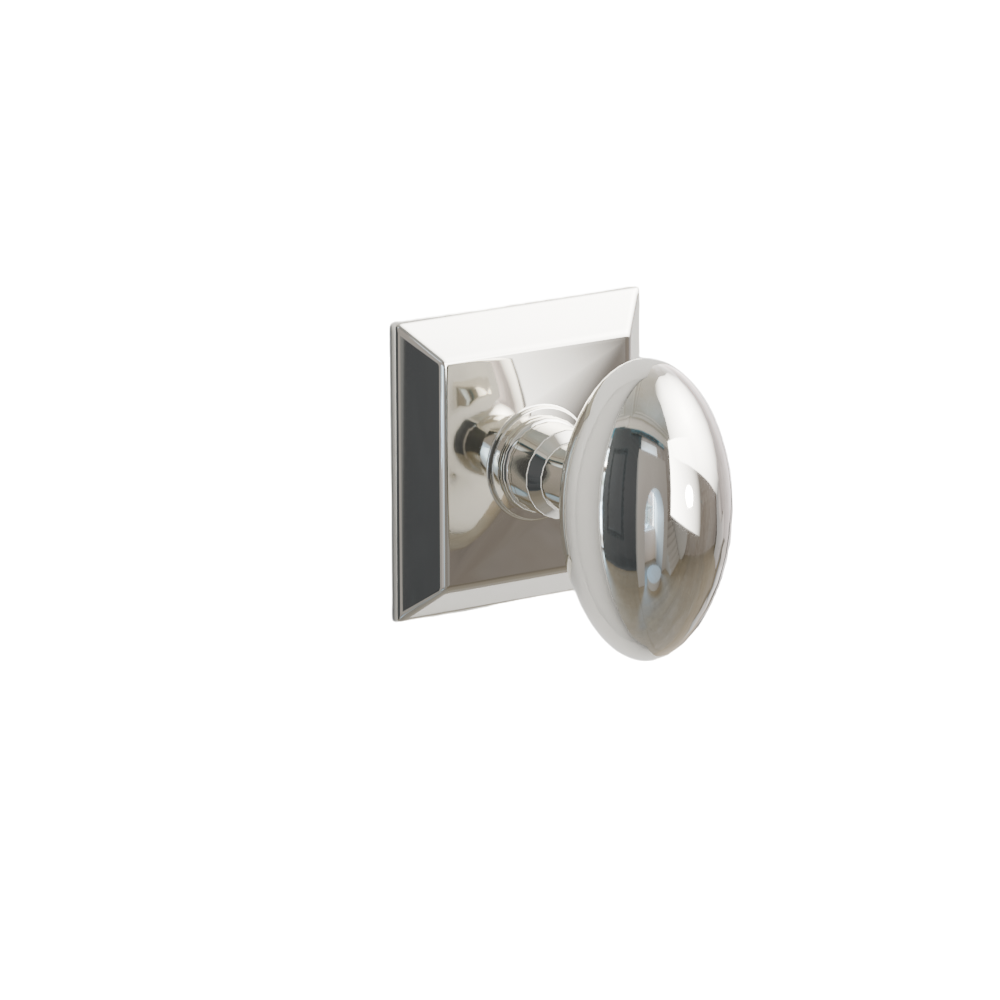 Emtek Door Handle - Egg Knob Quincy Rosette - Classic Brass