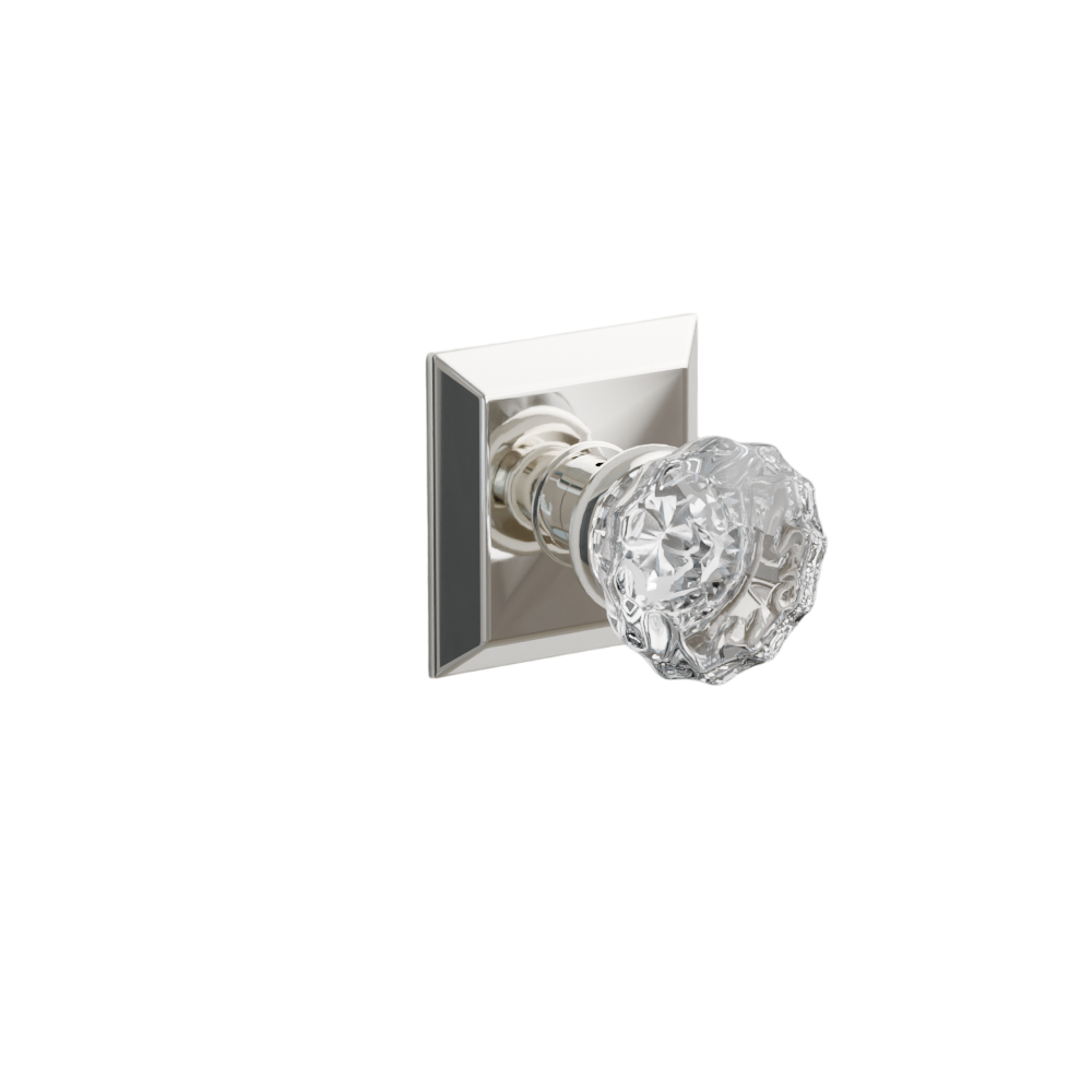 Emtek Door Handle - Astoria Knob Quincy Rosette - Glass