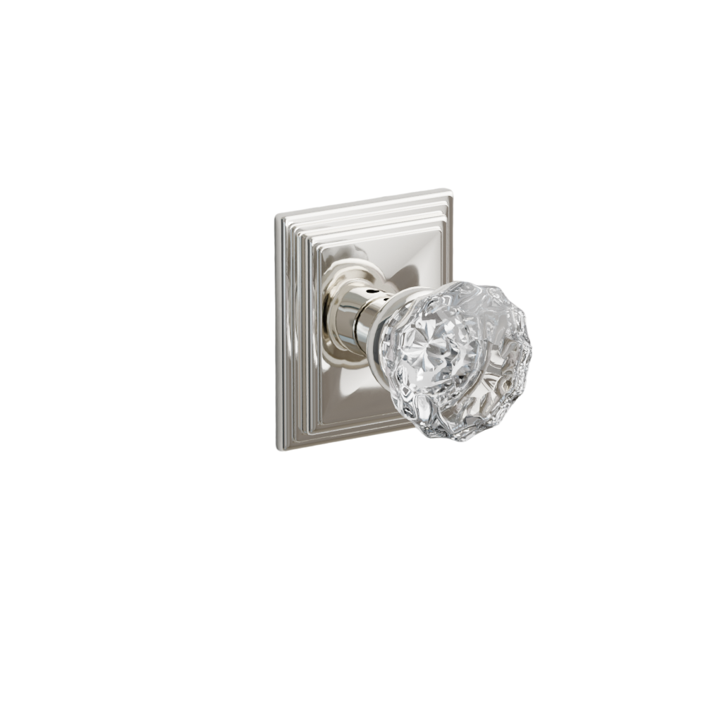Emtek Door Handle - Astoria Knob Wilshire Rosette - Glass