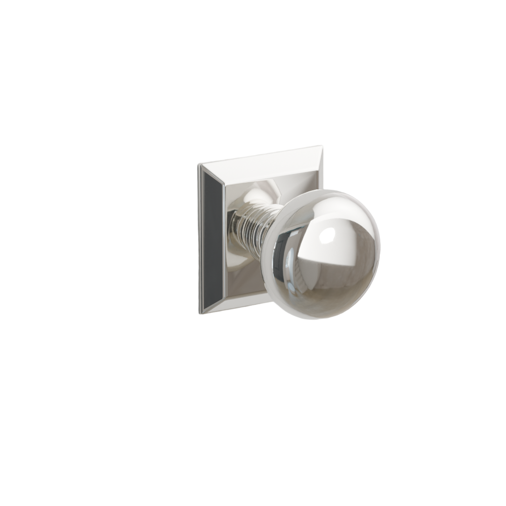 Emtek Door Handle - Providence Knob Quincy Rosette - Classic Brass