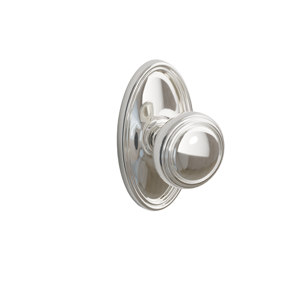 Emtek Door Handle - Norwich Knob Oval Rosette - Classic Brass