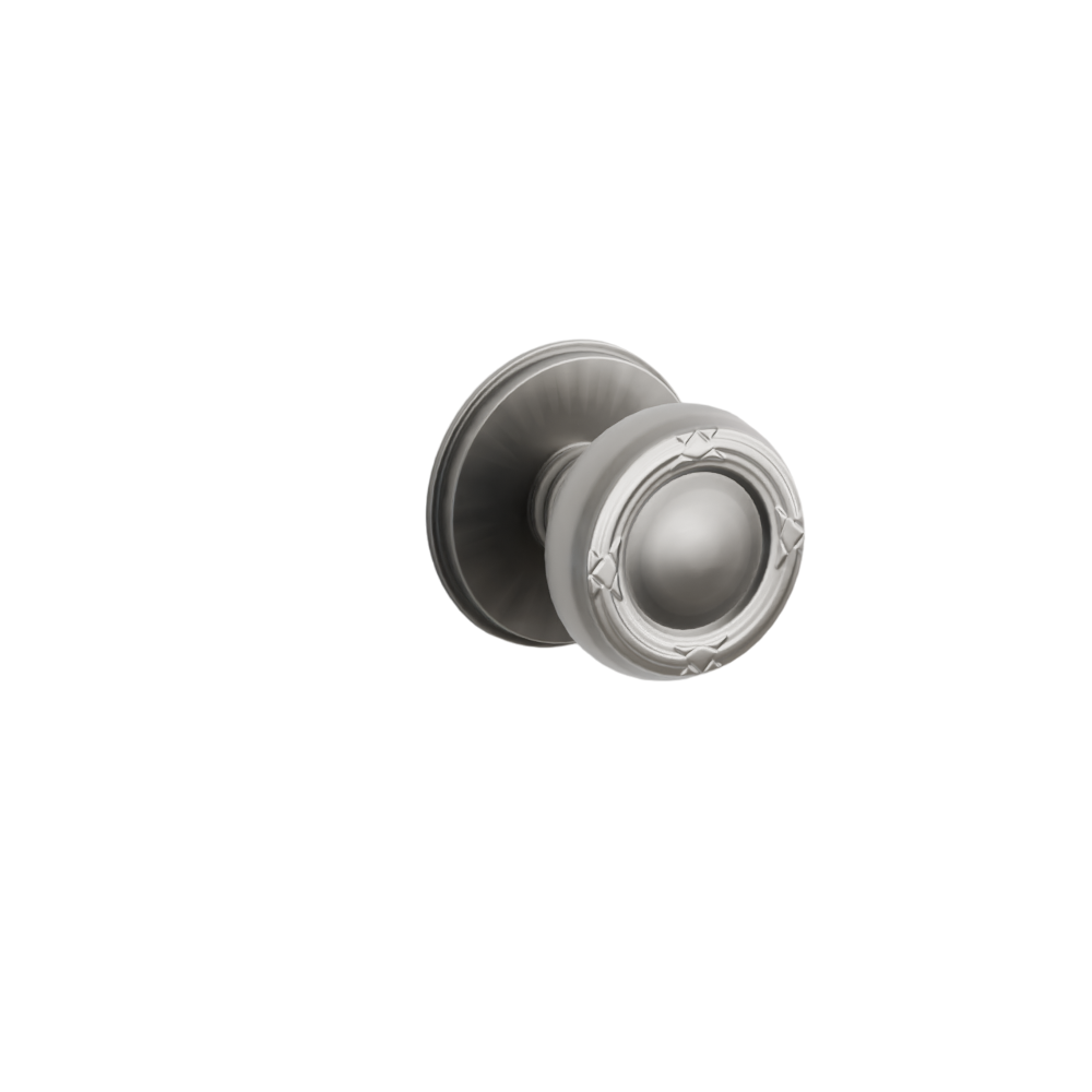 Emtek Door Handle - Ribbon & Reed Knob Watford Rosette - Designer Brass
