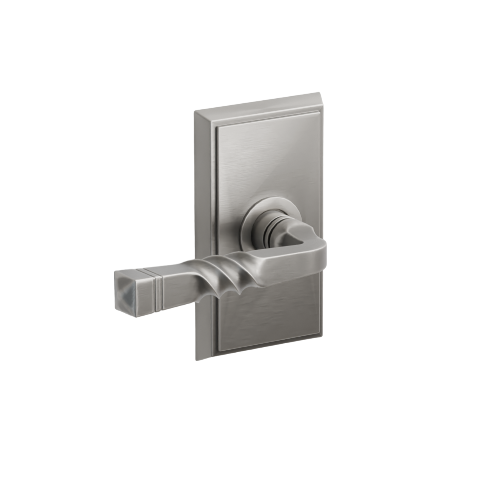 Emtek Door Handle - Santa Fe Lever Rectangular Rosette - Designer Brass
