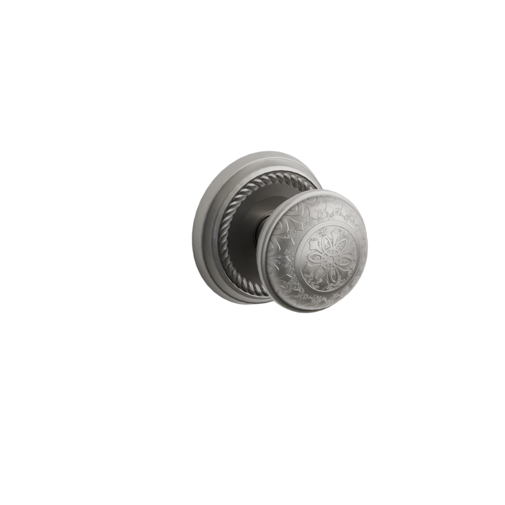 Emtek Door Handle - Lancaster Knob Rope Rosette - Designer Brass