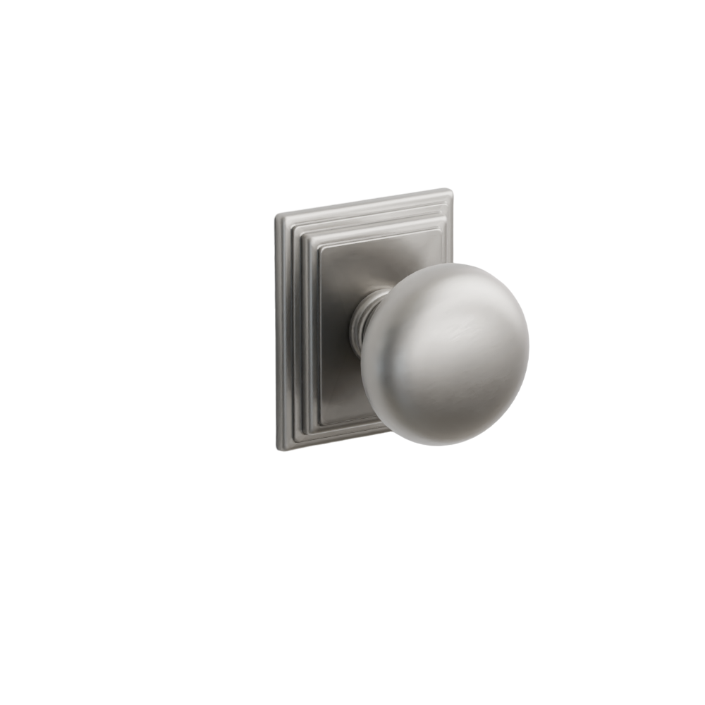 Emtek Door Handle - Providence Knob Wilshire Rosette - Classic Brass