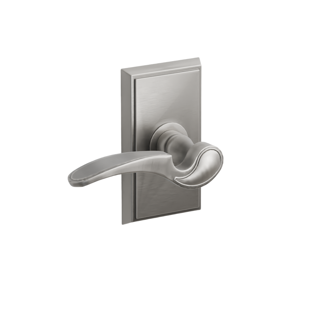 Emtek Door Handle - Coventry Lever Rectangular Rosette - Designer Brass
