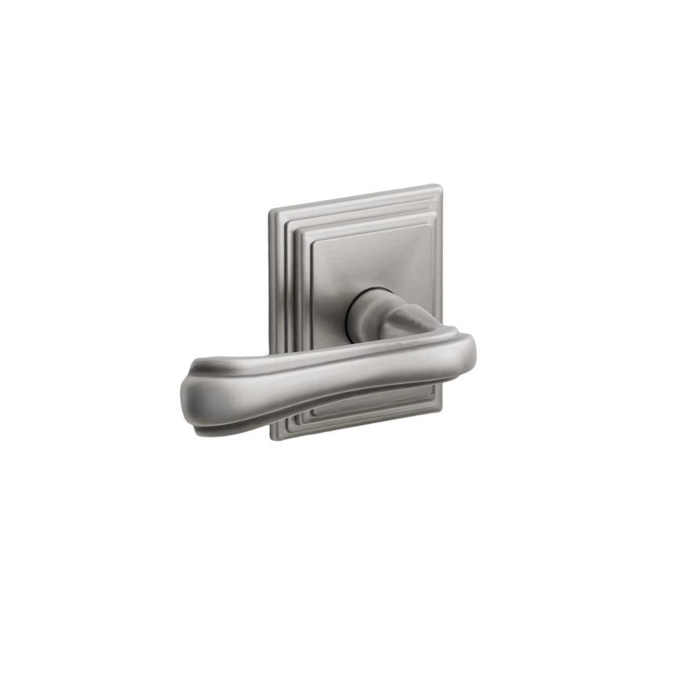 Emtek Door Handle - Wembley Lever Wilshire Rosette - Designer Brass