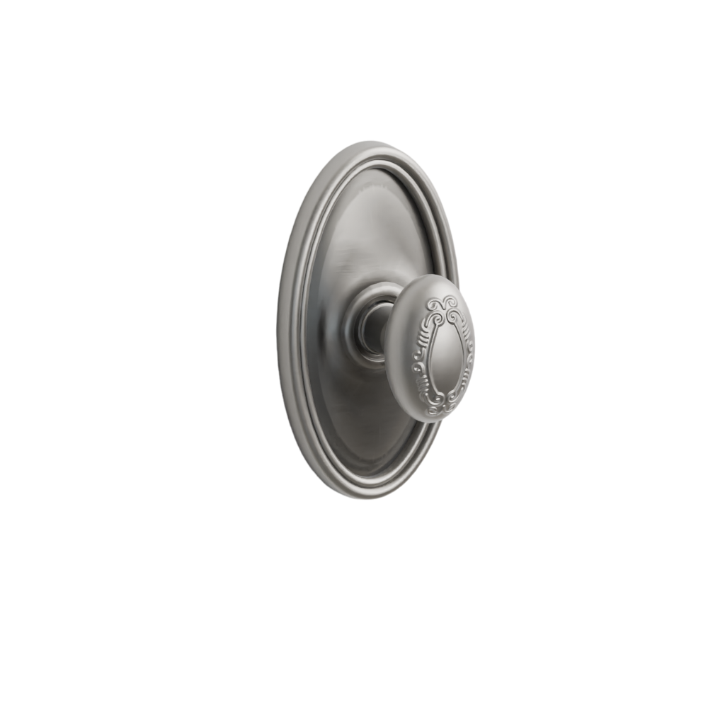 Emtek Door Handle - Victoria Knob Oval Rosette - Designer Brass