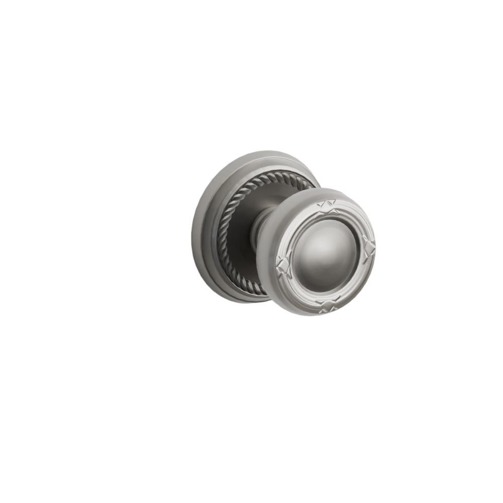 Emtek Door Handle - Ribbon & Reed Knob Rope Rosette - Designer Brass
