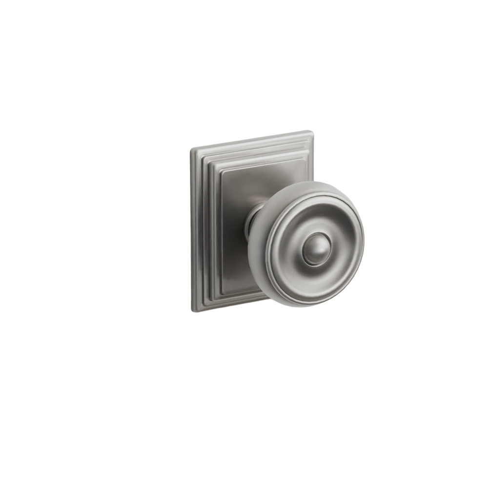 Emtek Door Handle - Waverly Knob Wilshire Rosette - Classic Brass