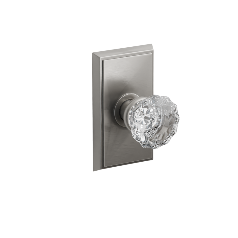 Emtek Door Handle - Astoria Knob Rectangular Rosette - Glass