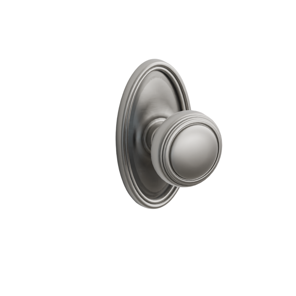 Emtek Door Handle - Norwich Knob Oval Rosette - Classic Brass