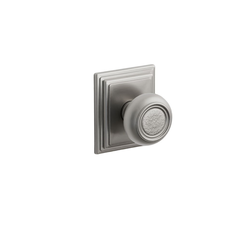 Emtek Door Handle - Belmont Knob Wilshire Rosette - Designer Brass