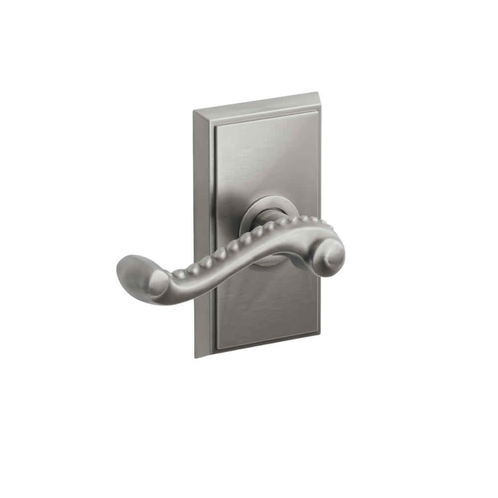 Emtek Door Handle - Rope Lever Rectangular Rosette - Designer Brass