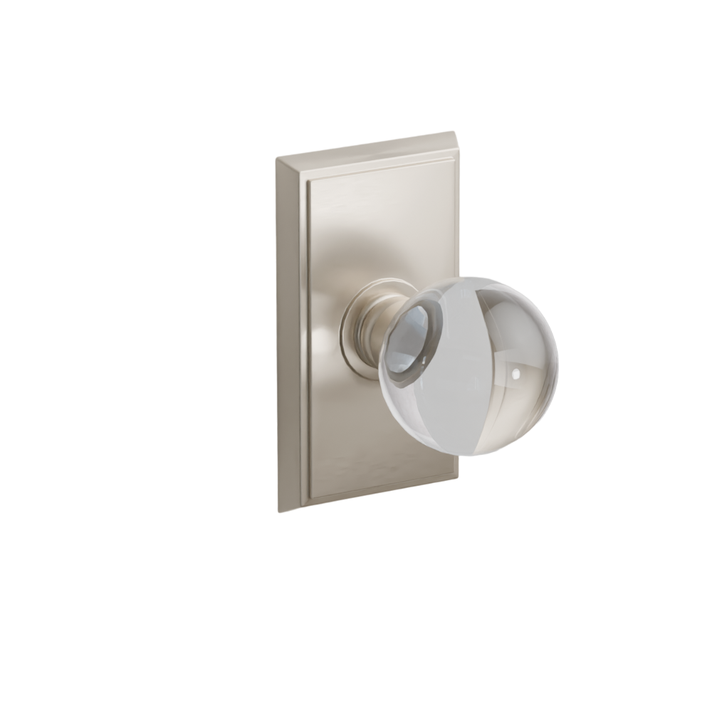 Emtek Door Handle - Bristol Knob Rectangular Rosette - Glass