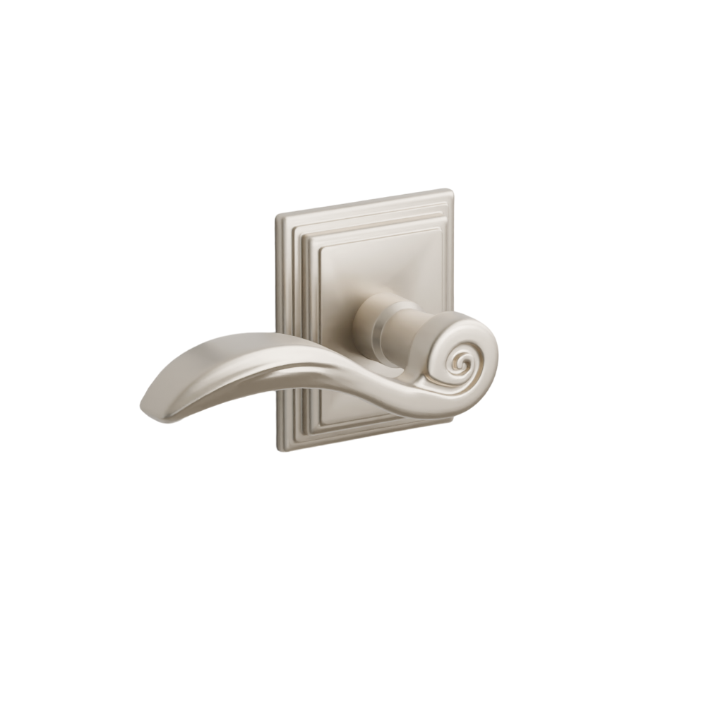 Emtek Door Handle - Elan Lever Wilshire Rosette - Designer Brass