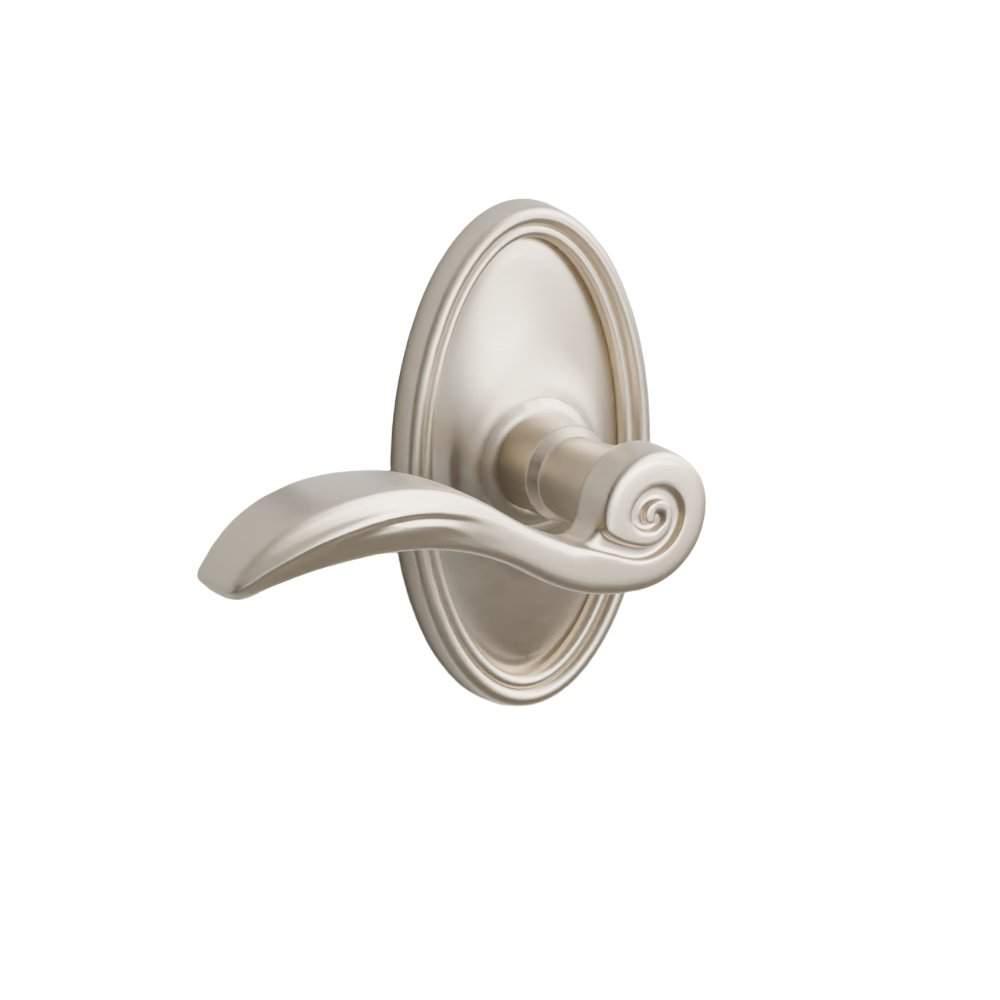 Emtek Door Handle - Elan Lever Oval Rosette - Designer Brass