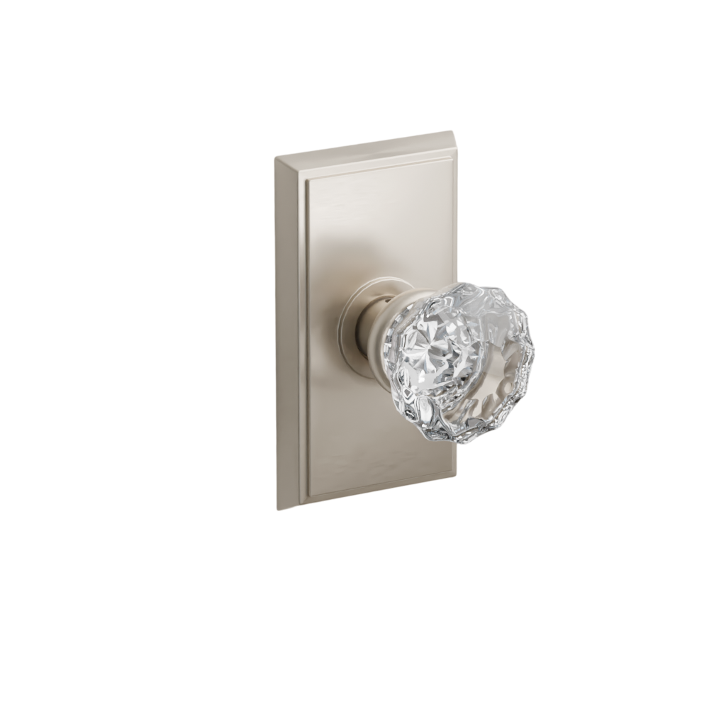Emtek Door Handle - Astoria Knob Rectangular Rosette - Glass