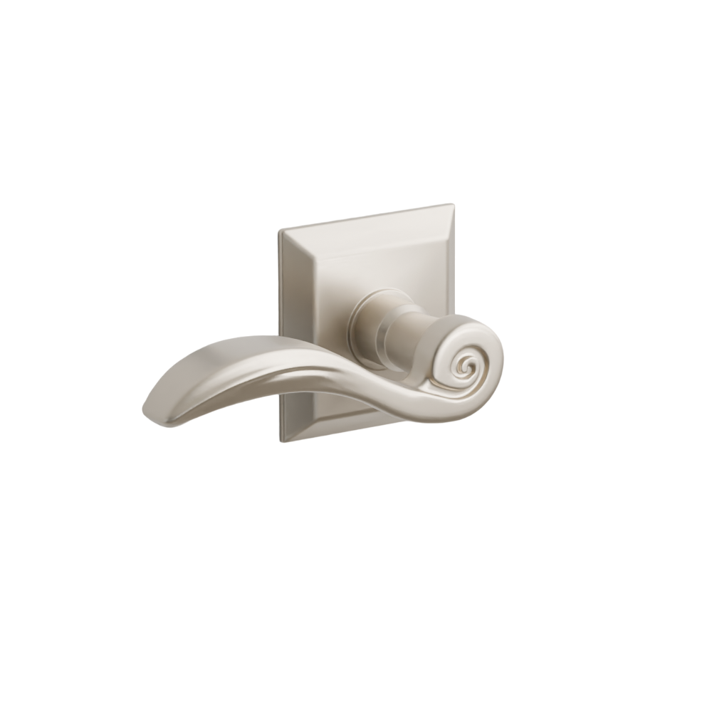 Emtek Door Handle - Elan Lever Quincy Rosette - Designer Brass
