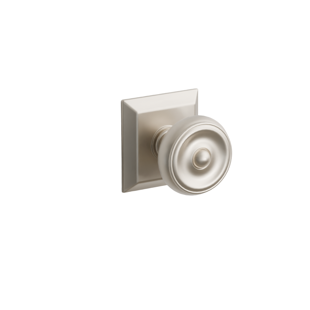 Emtek Door Handle - Waverly Knob Quincy Rosette - Classic Brass