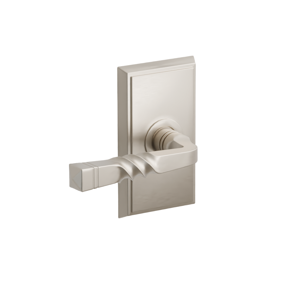 Emtek Door Handle - Santa Fe Lever Rectangular Rosette - Designer Brass