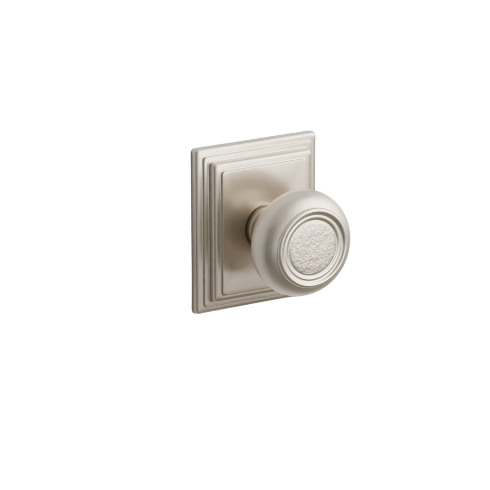 Emtek Door Handle - Belmont Knob Wilshire Rosette - Designer Brass