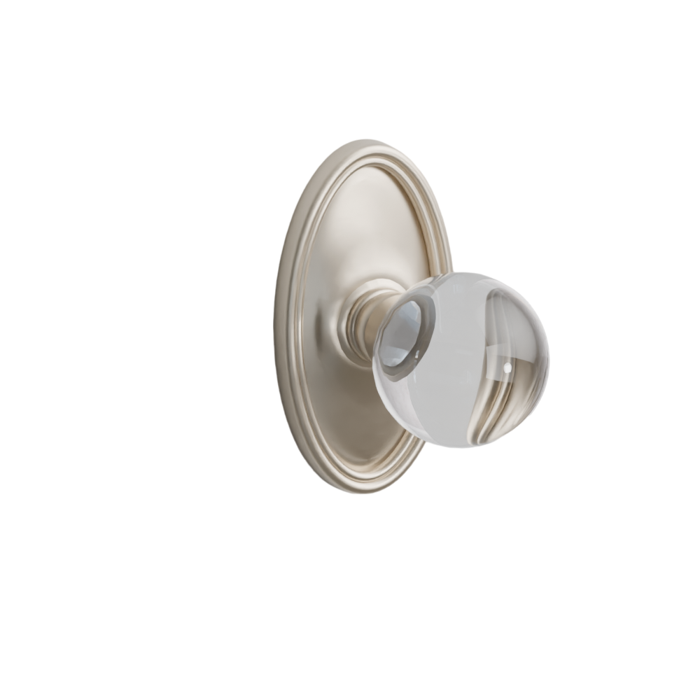 Emtek Door Handle - Bristol Knob Oval Rosette - Glass