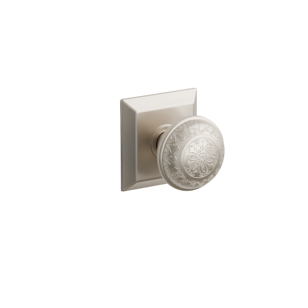 Emtek Door Handle - Lancaster Knob Quincy Rosette - Designer Brass