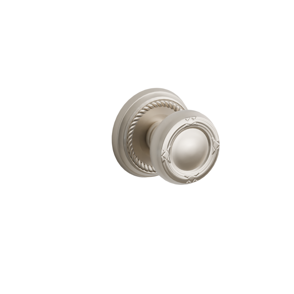 Emtek Door Handle - Ribbon & Reed Knob Rope Rosette - Designer Brass