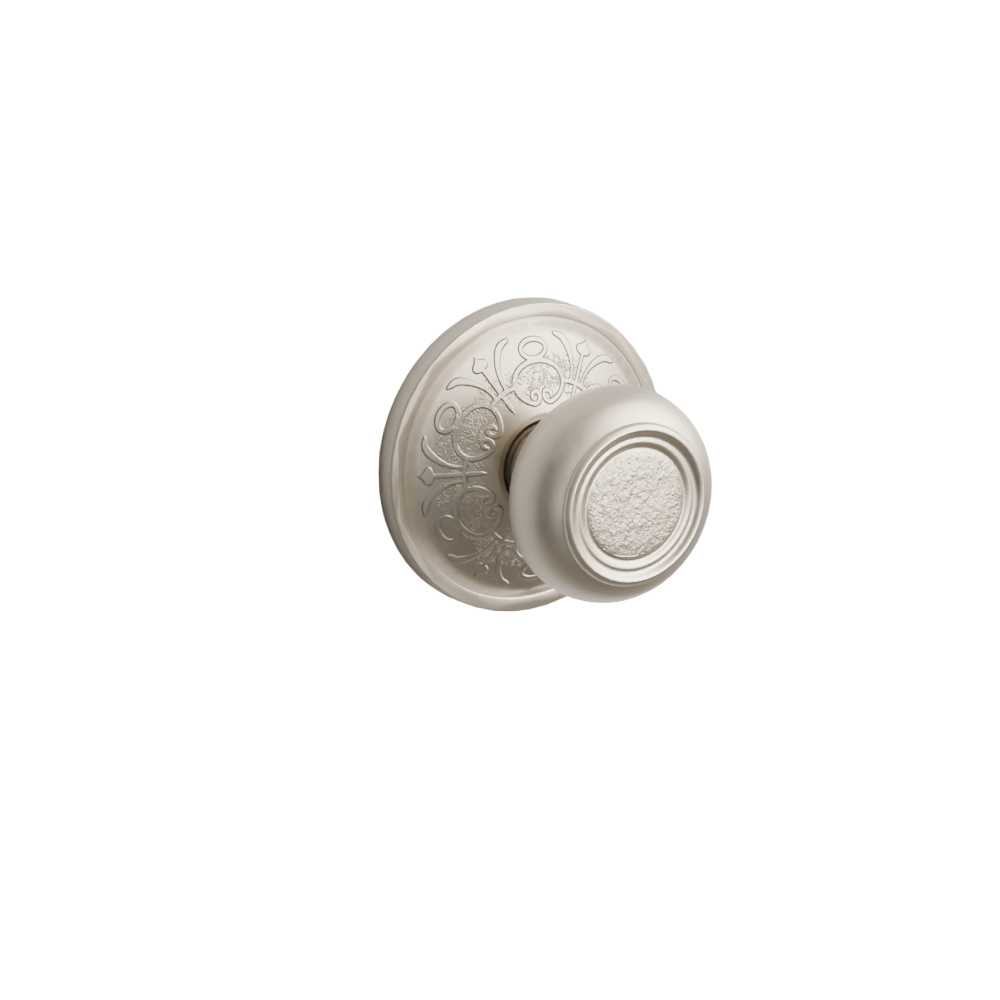 Emtek Door Handle - Belmont Knob Lancaster Rosette - Designer Brass