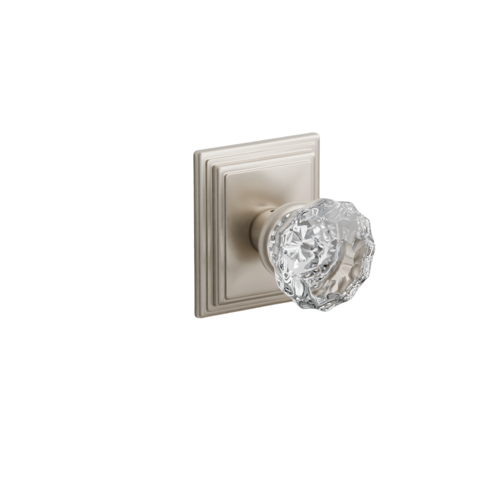Emtek Door Handle - Astoria Knob Wilshire Rosette - Glass