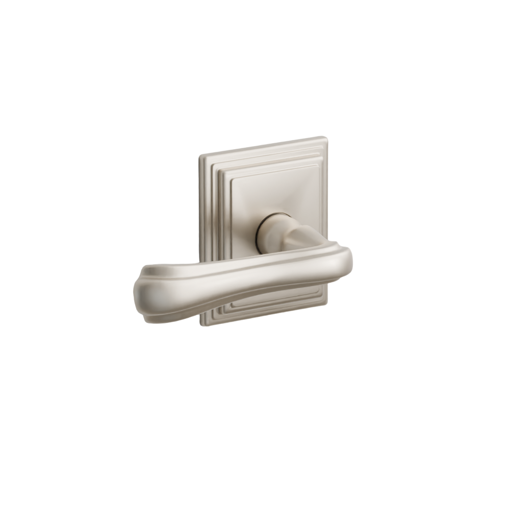 Emtek Door Handle - Wembley Lever Wilshire Rosette - Designer Brass