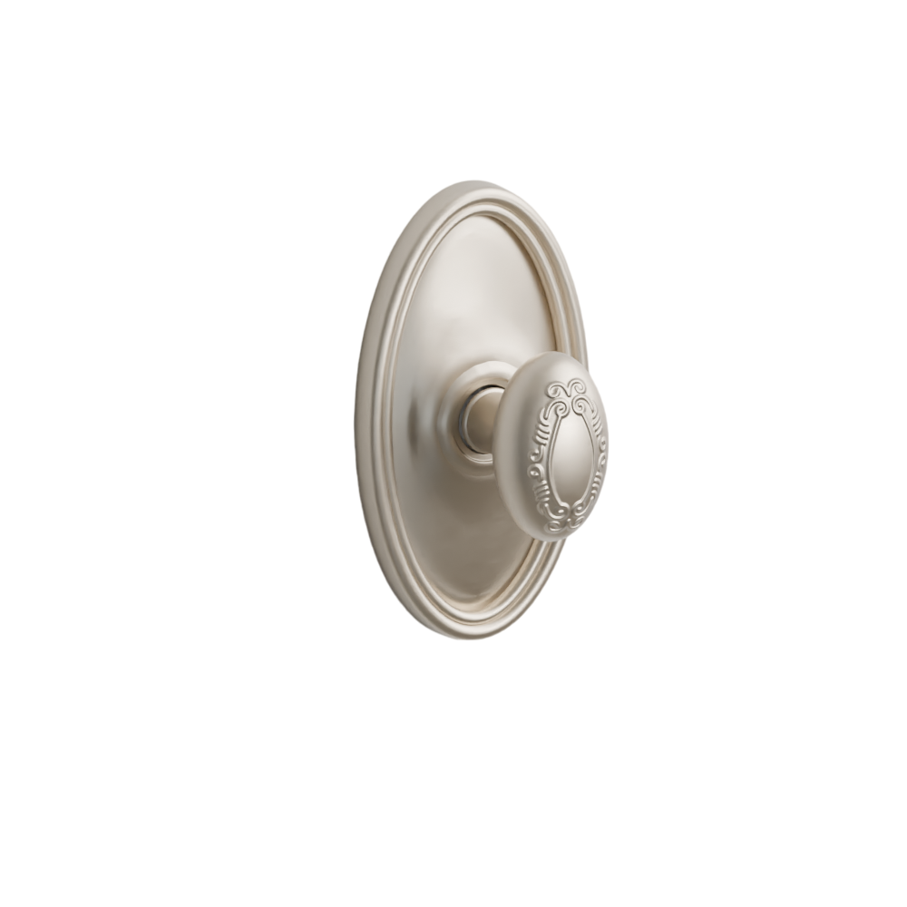 Emtek Door Handle - Victoria Knob Oval Rosette - Designer Brass
