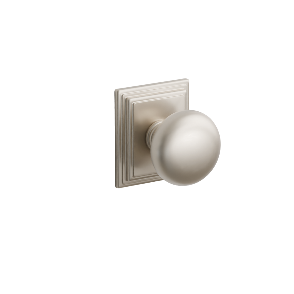Emtek Door Handle - Providence Knob Wilshire Rosette - Classic Brass